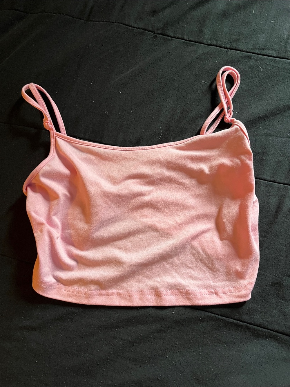 Women’s Pink Spaghetti Strap Crop Top - Classic Camisole